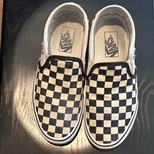 Vans Black and White Checkered Slip-On Sneakers